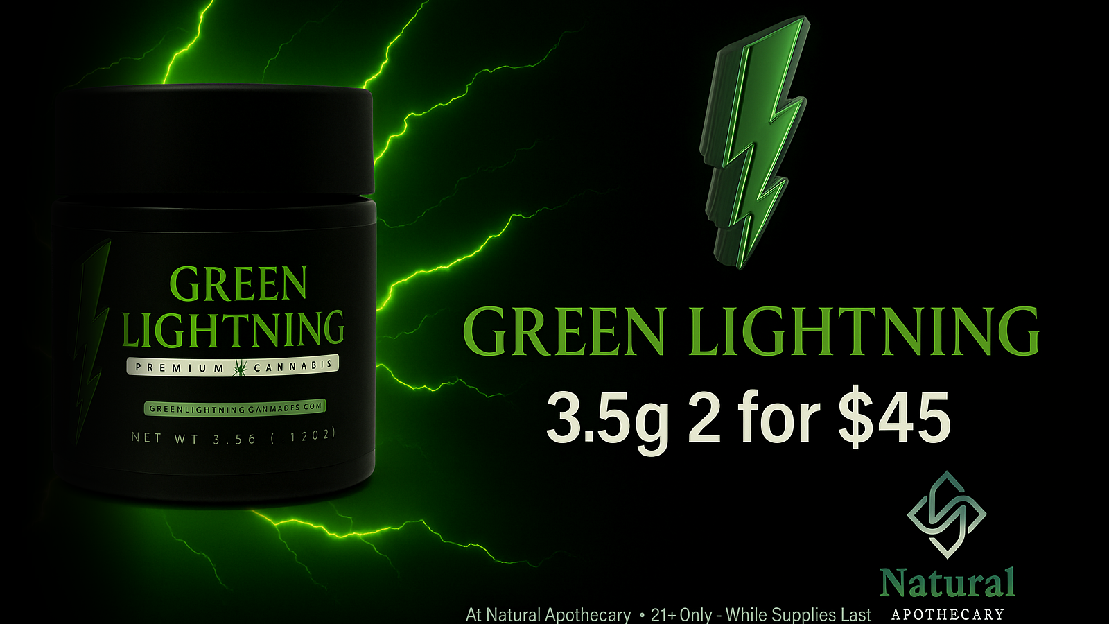 Green Lightning 2.5g 2 for $45