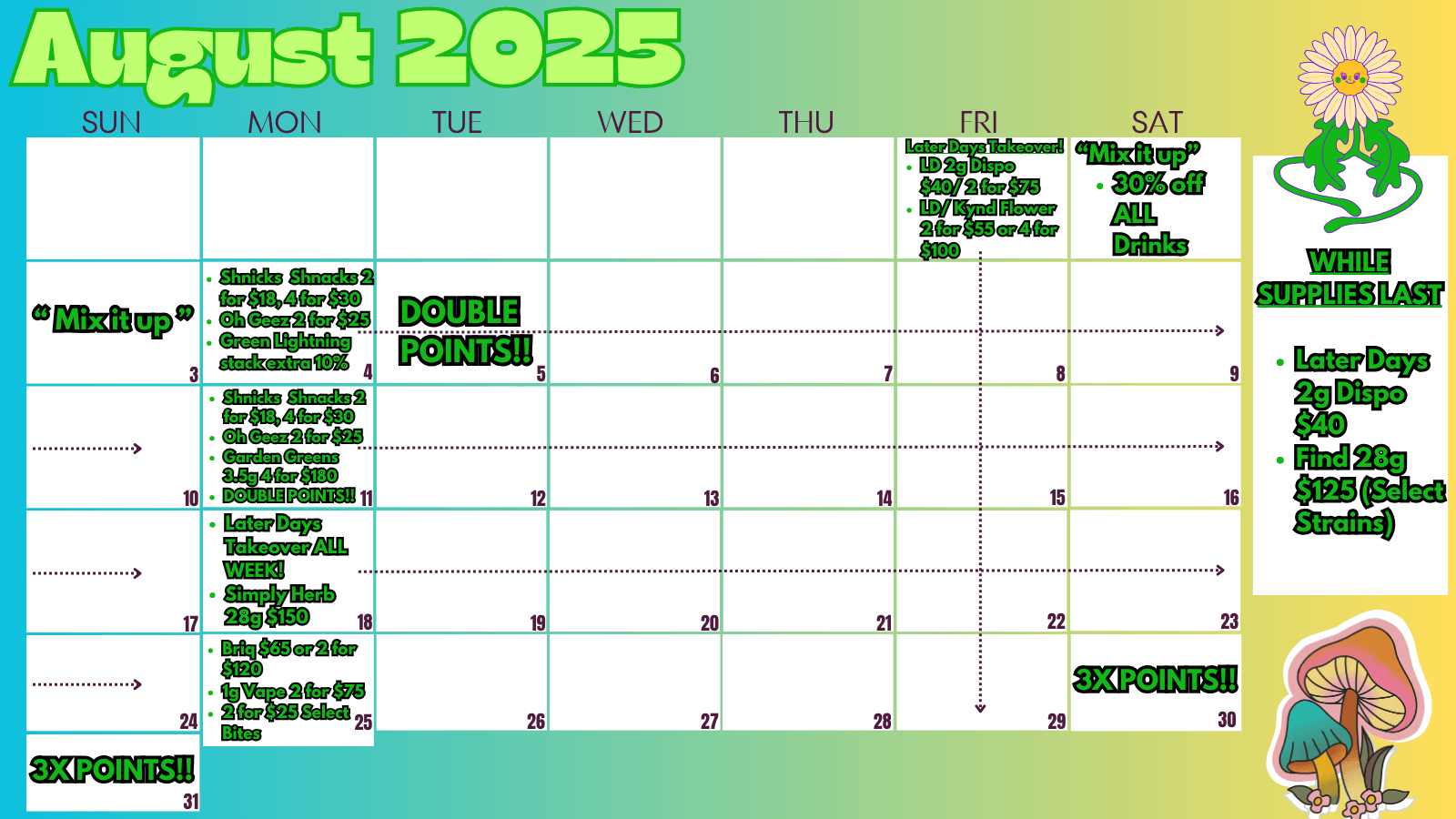 Aug calendar